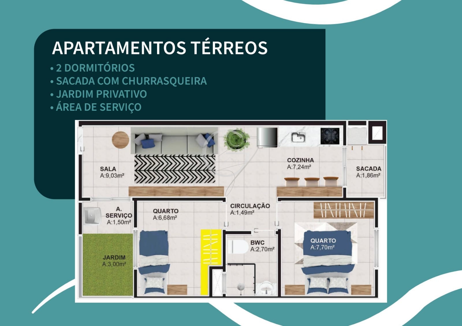 Apartamento à venda com 2 quartos, 66m² - Foto 2